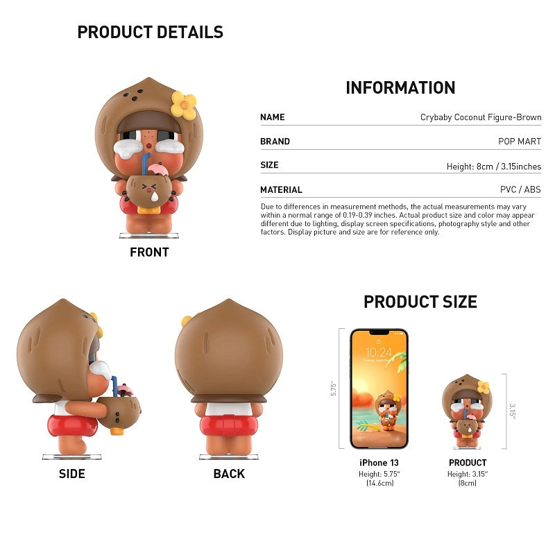 POPMART Crybaby Coconut Figure Brown