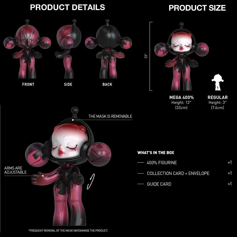 POPMART MEGA α SKULLPANDA 400% Red Crystal, NEW