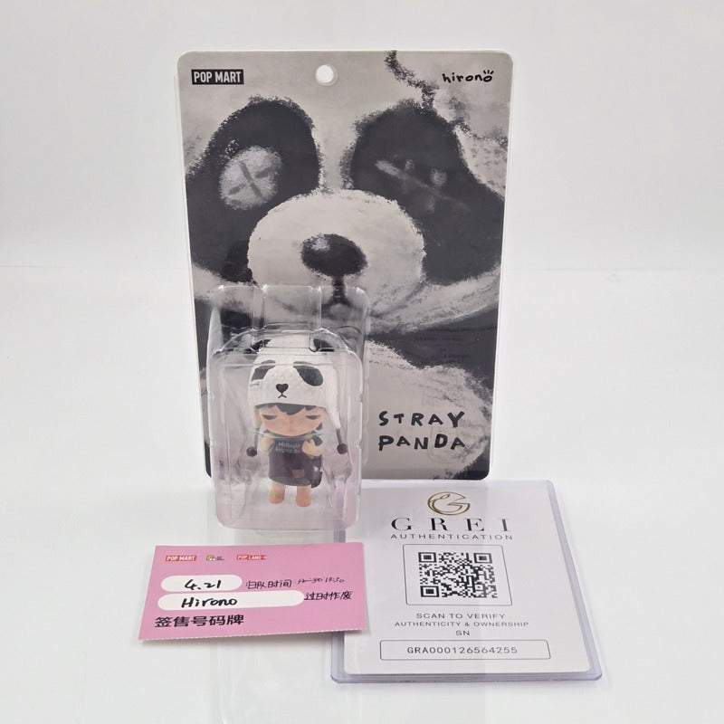 POPMART Hirono Stray Panda Limited Edition Signed Lang w/ COA + Entry Card