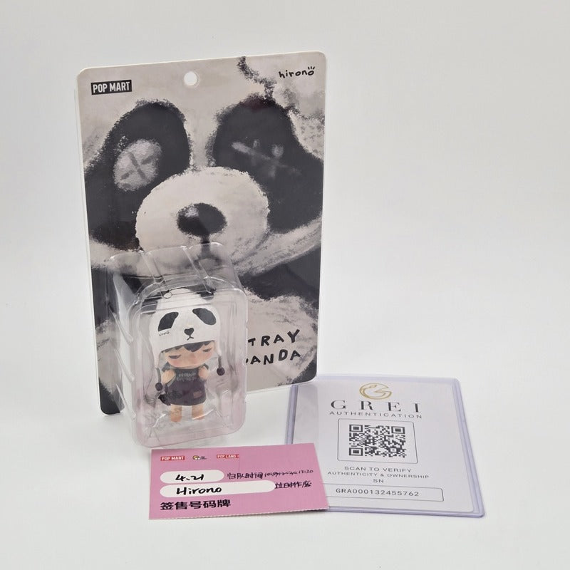 POPMART Hirono Stray Panda Chengdu Signed Lang PTS 2024 w/ COA + Entry Card