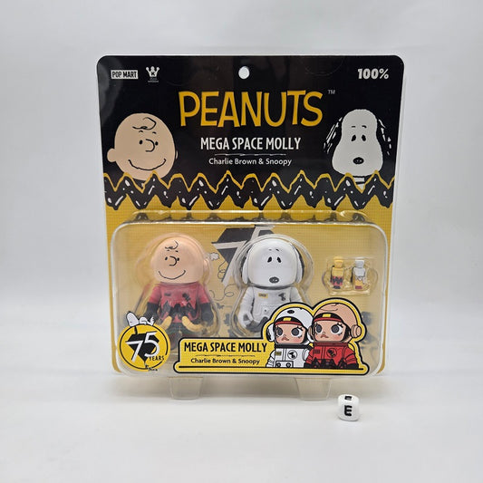 POPMART MEGA Space Molly Charlie Brown & Snoopy 100% (Limited Edition), NEW