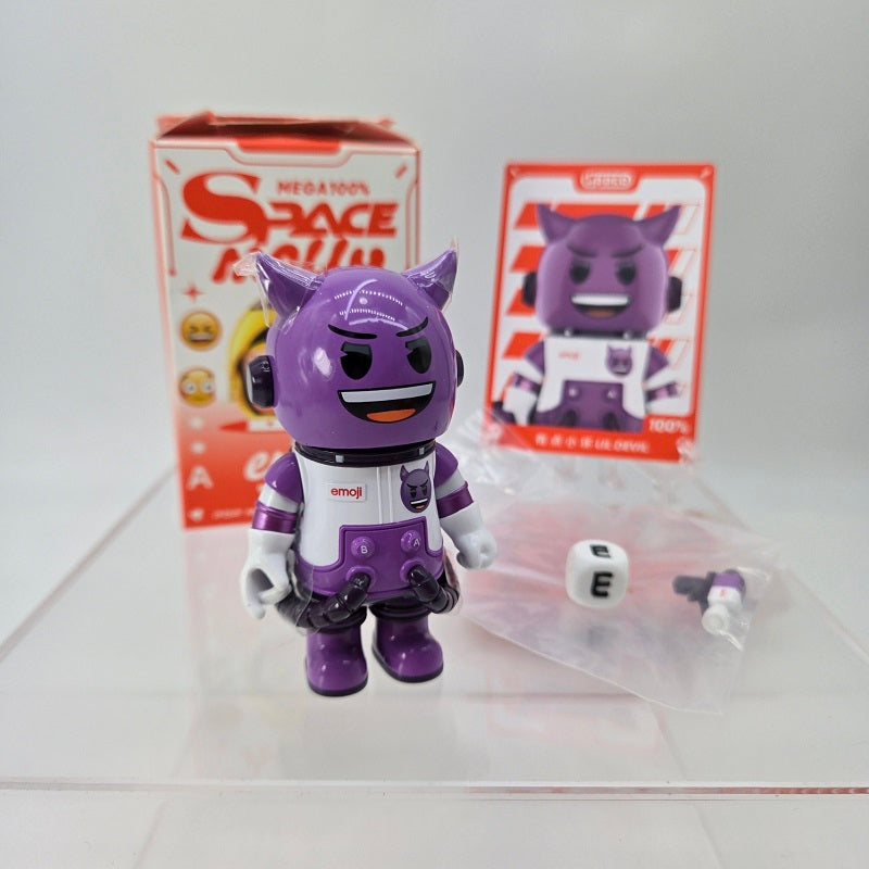 POPMART MEGA Space Molly 100% Emoji (Lil Devil) Signed + Sketch