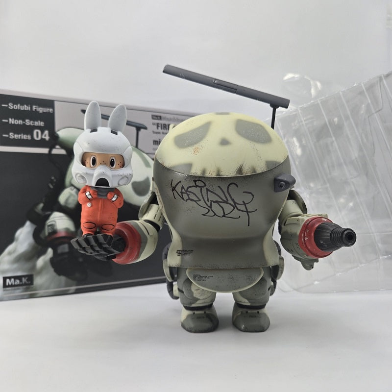 How2work DCON 2024 Labubu Pilot Ma.K. Maschinen Krieger Fireball Sofubi Figure (Signed by Kasing Lung 2x)