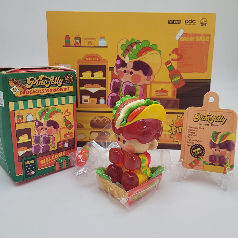 POPMART Pino Jelly Delicacies Worldwide with Promo Display Card (Box Cover Taco Boy) 1pc New