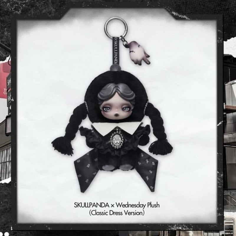 POPMART SKULLPANDA × Wednesday Plush – Classic Dress Version (US Exclusive), NEW