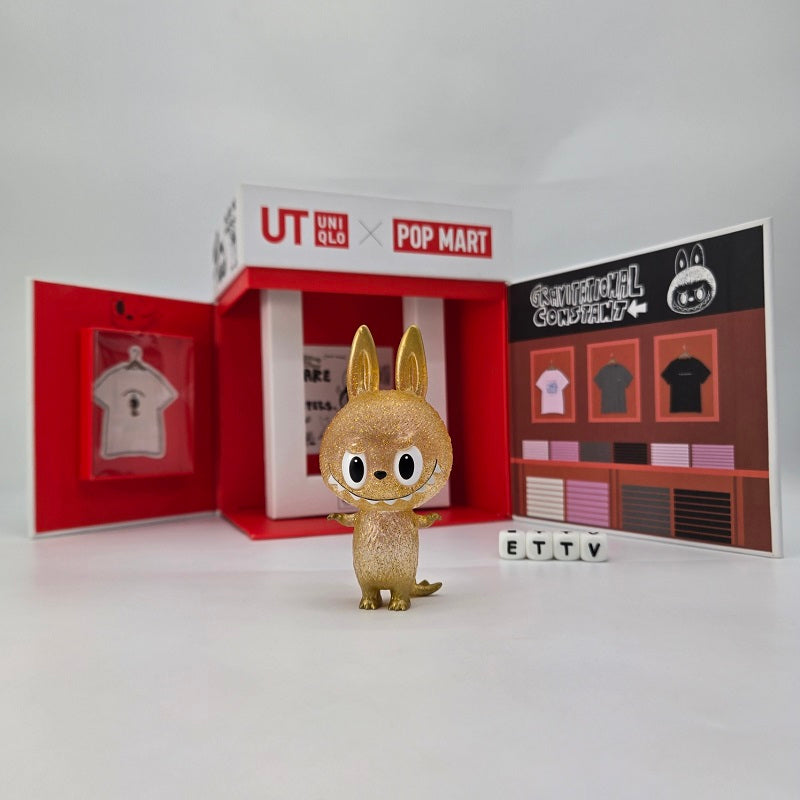 POPMART UNIQLO Labubu Official Prop Set with Mini ZIMOMO Gold