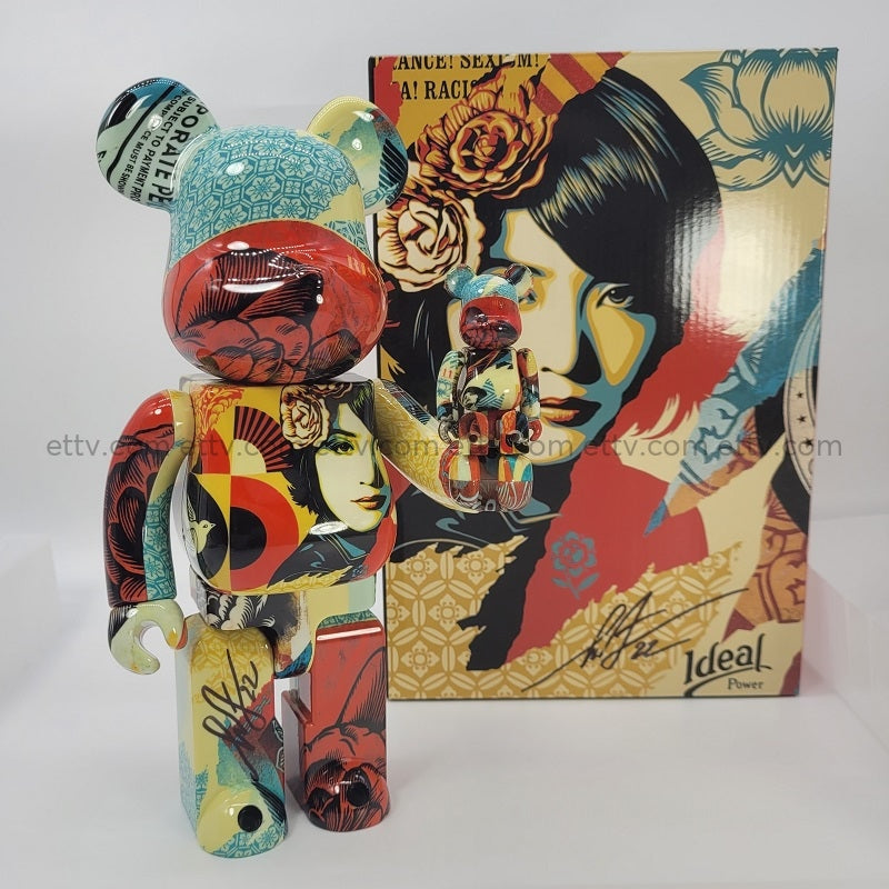 Bearbrick Obey Medicom Designercon Dcon 2022 Signed By Shepard Fairey Be@Rbrick Designer Toys