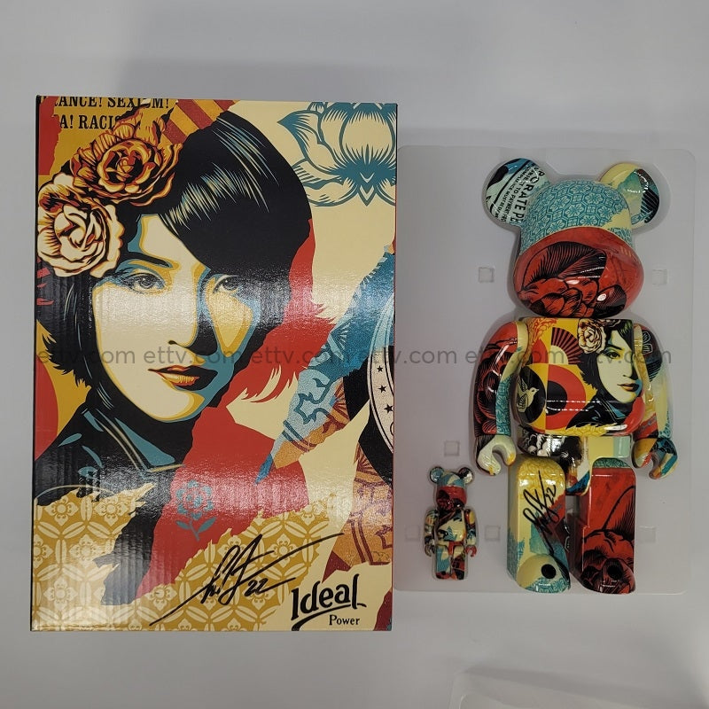 Bearbrick Obey Medicom Designercon Dcon 2022 Signed By Shepard Fairey Be@Rbrick Designer Toys