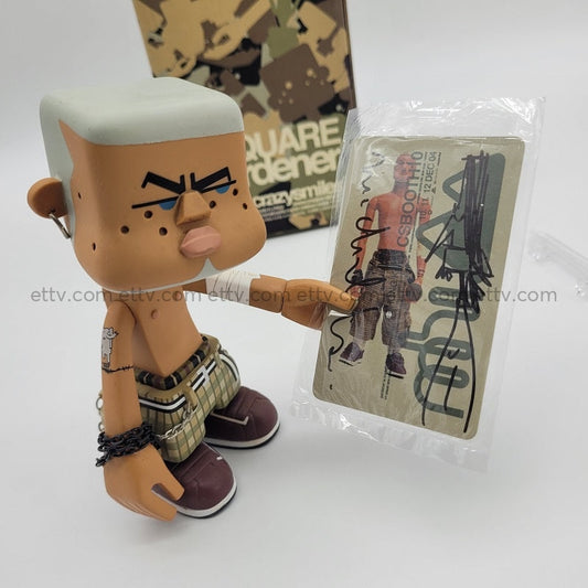Ettv 2003 Michael Lau Square Gardener Crazysmile 007 Figure - Coa Card Signed And Sketched Art Toys