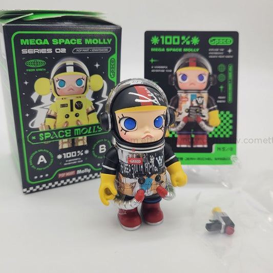 Ettv Popmart Mega Space Molly 100% Series 2 (Basquiat)-Hand Signed By Artist Designer Toys