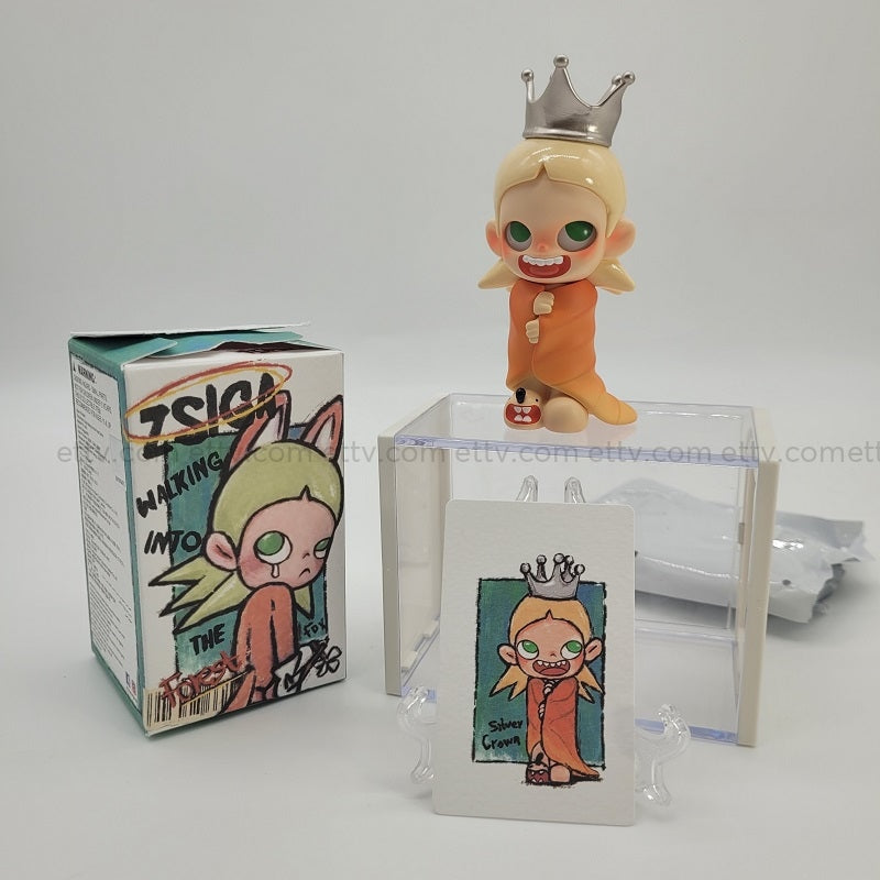 Ettv Popmart Zsiga Walking Into The Forest (Silver Crown)-Hand Signed By Artist Designer Toys