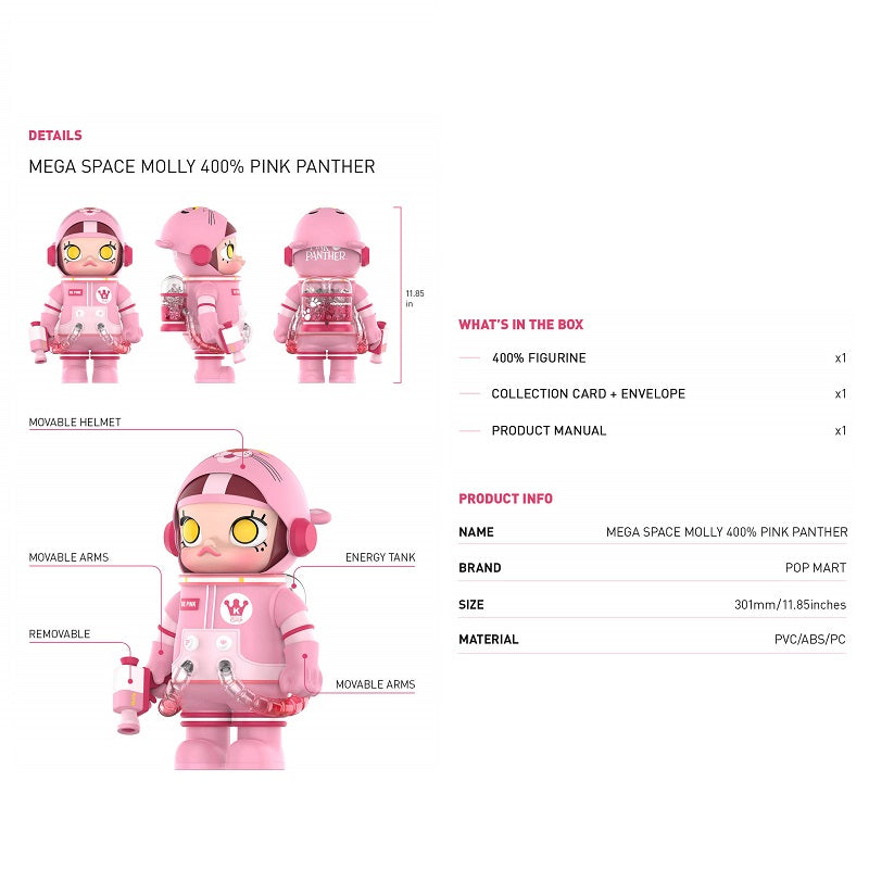 POPMART Mega Space Molly 400% Pink Panther (Open Box)