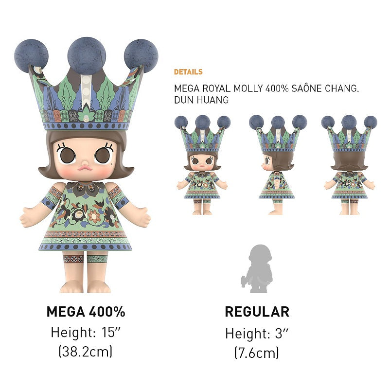 POPMART MEGA Royal Molly 400% Shana Chang Dun Huang, NEW