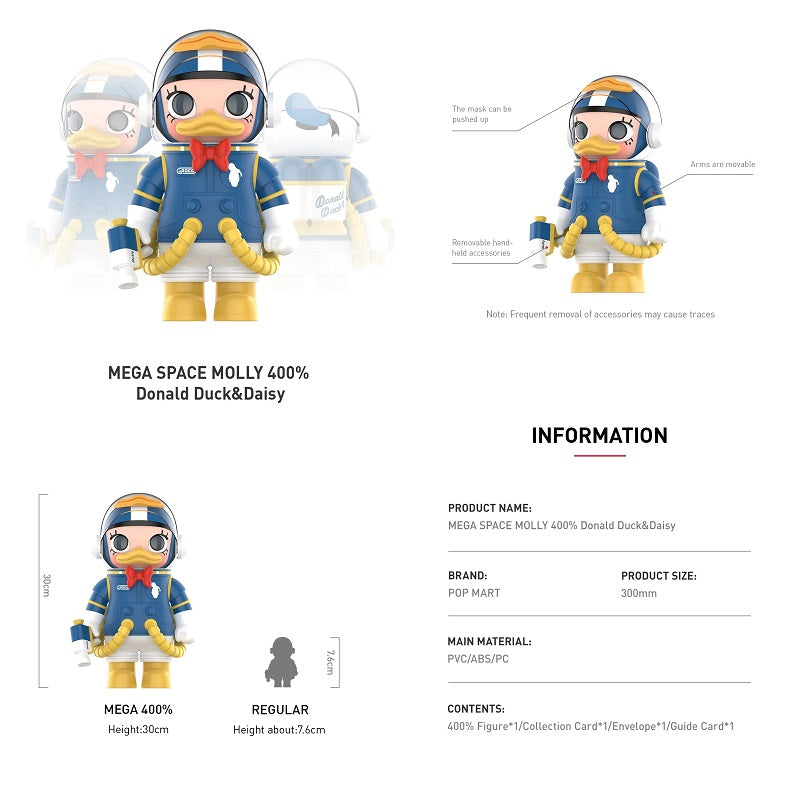 POPMART MEGA Space Molly 400% Donald Duck & Daisy (2-Piece Set) NEW
