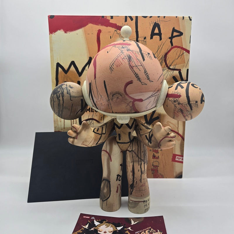 POPMART Hand Signed MEGA α Skullpanda 400% Jean-Michel Basquiat with COA, NEW