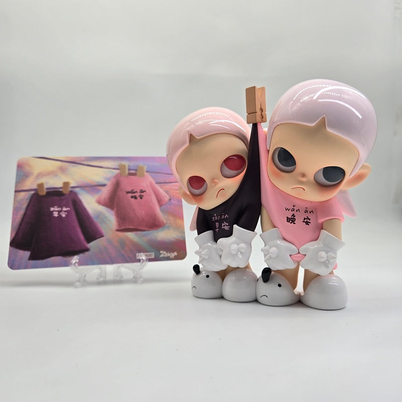 POPMART Signed Zsiga Romantic Greetings 6x6" Large Figurine at PTS Beijing by Artist Dan