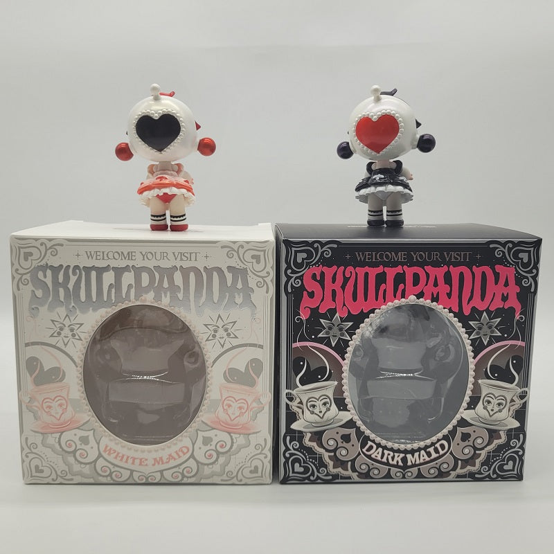 POPMART SKULLPANDA Dark Maid and White Maid Limited Edition Figurines Set