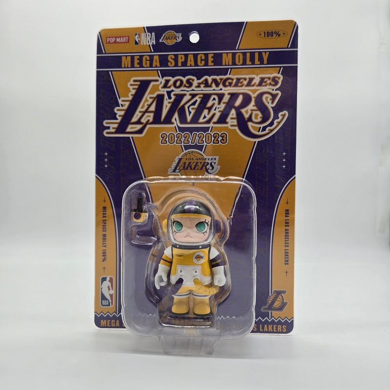 POPMART Signed Mega Space Molly Lakers 100% Blister Pack at PTS Beijing by Artist Kenny