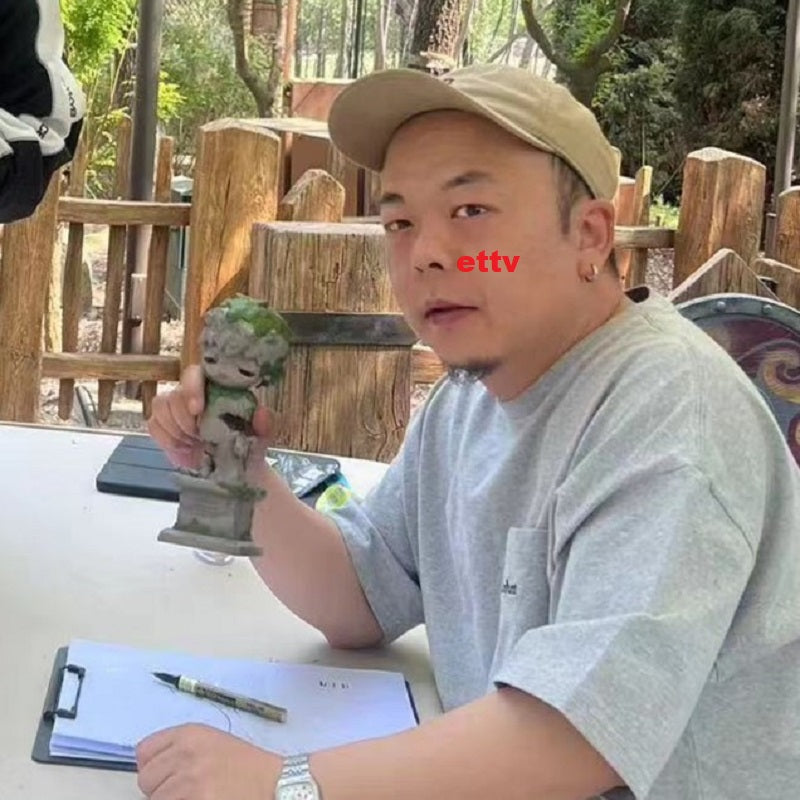 POPMART Rare Signed Hirono Reshape 8.5" Figurine at PTS Beijing by Artist Lang