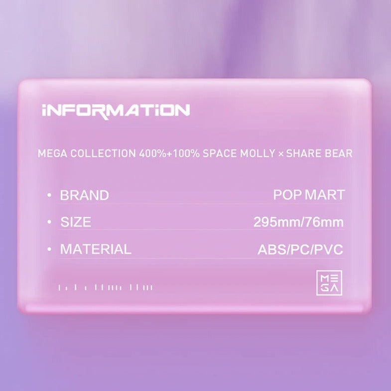 POPMART MEGA COLLECTION SPACE MOLLY CARE BEARS 400%+100% Share Bear