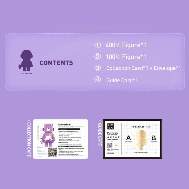 POPMART MEGA COLLECTION SPACE MOLLY CARE BEARS 400%+100% Share Bear