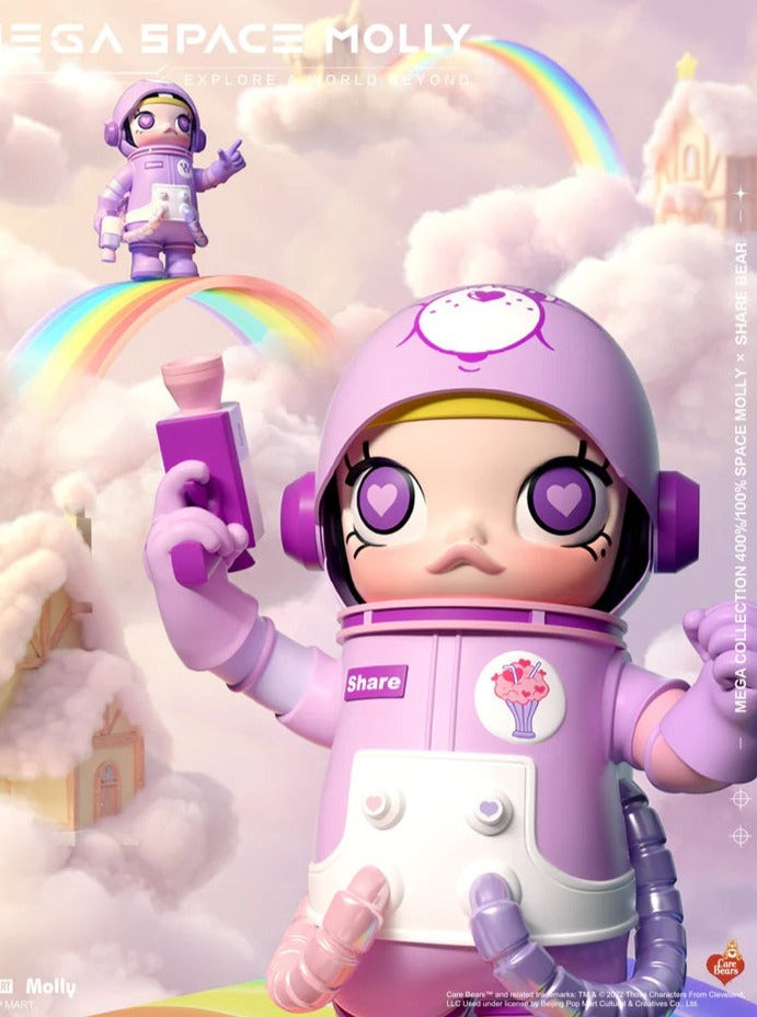 POPMART MEGA COLLECTION SPACE MOLLY CARE BEARS 400%+100% Share Bear