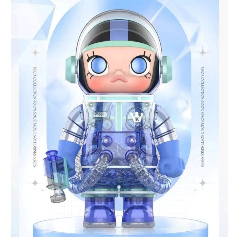 POPMART MEGA COLLECTION 400% SPACE MOLLY Soft Drink Series (Blue Hawaii)