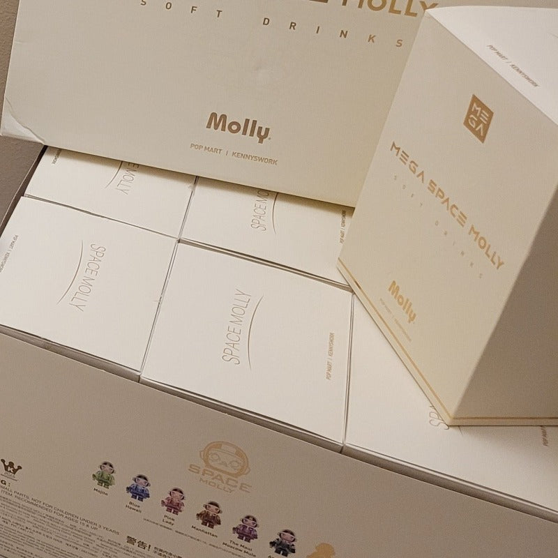 POPMART MEGA COLLECTION 400% SPACE MOLLY Soft Drink Series (Blue Hawaii)