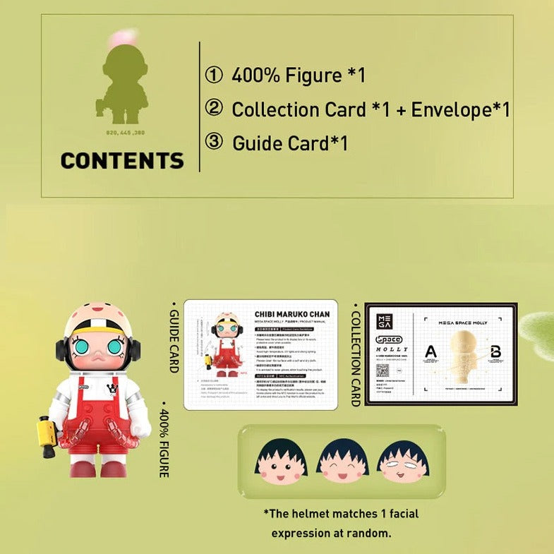 POPMART MEGA COLLECTION 400% Space Molly X Chibi Maruko Chan (HAPPINESS)