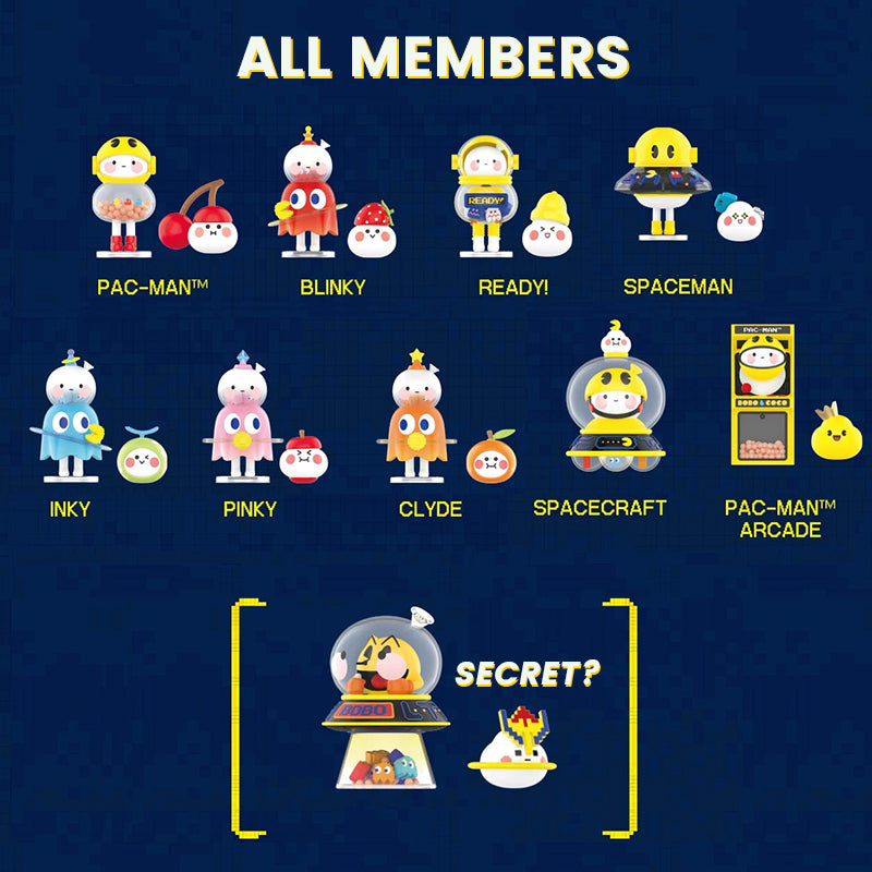 ETTV POPMART Bobo & Coco Pac-Man Collaboration Series (Inky, Pinky, Clyde, Blinky) 4pc