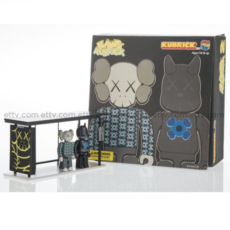 Ettv Kaws Kubrick Bus Stop (2002) - Complete Sets 1-5 By Medicom Toy Bearbrick Designer Toys