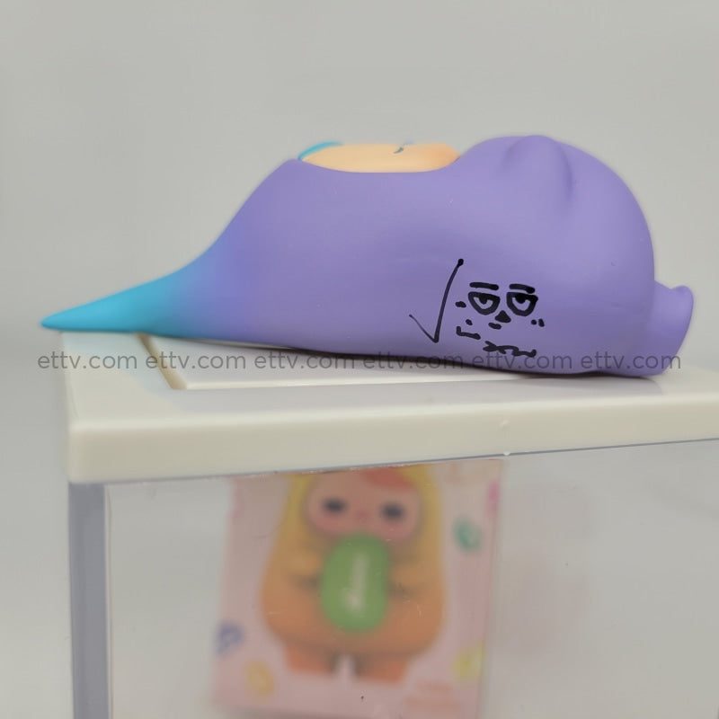 Ettv One Little Planet Pucky Relax Beanie (Sleeping) Signed+Hand Drawn Sketch Art Toys