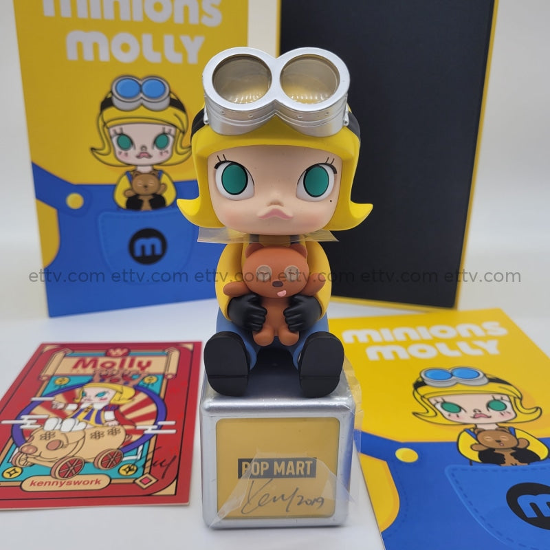 Ettv Popmart Kennyswork Minions Molly Signed+Remarque Hand Drawn Sketch By Kenny Wong Art Toys