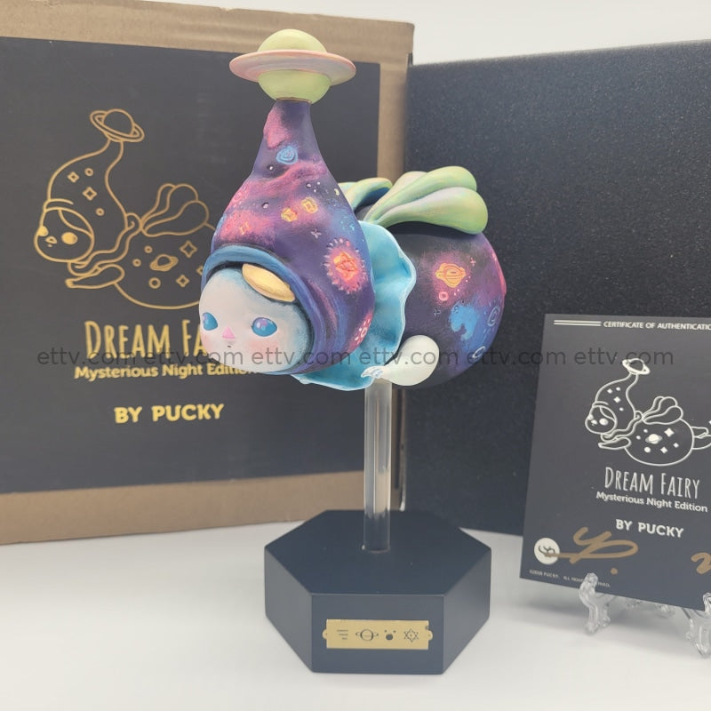 Ettv Popmart Pucky Dream Fairy Mysterious Night Edition Signed Coa+Remarque Hand Drawn Sketch By