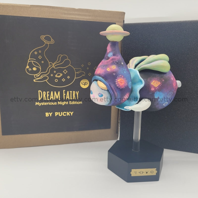 Ettv Popmart Pucky Dream Fairy Mysterious Night Edition Signed Coa+Remarque Hand Drawn Sketch By