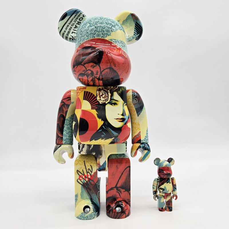 BE@RBRICK x OBEY 100% & 400% Bearbrick Figure Signed by Shepard Fairey w/ COA