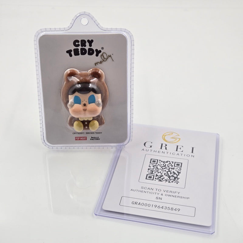 POPMART CRYBABY CryTeddy Brown Teddy Signed Molly Shanghai Exclusive w/ COA