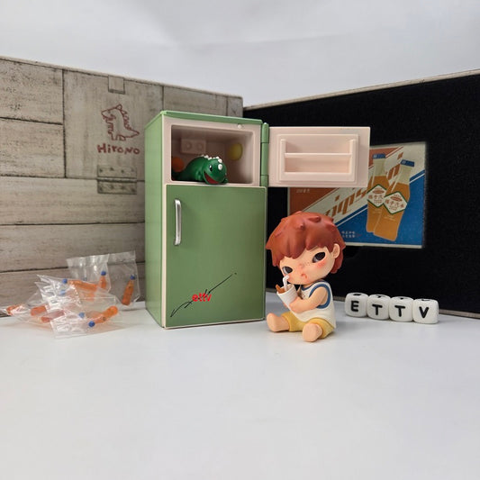 POPMART Hirono Orange Soda PTS Exclusive – Artist Signed on Refrigerator