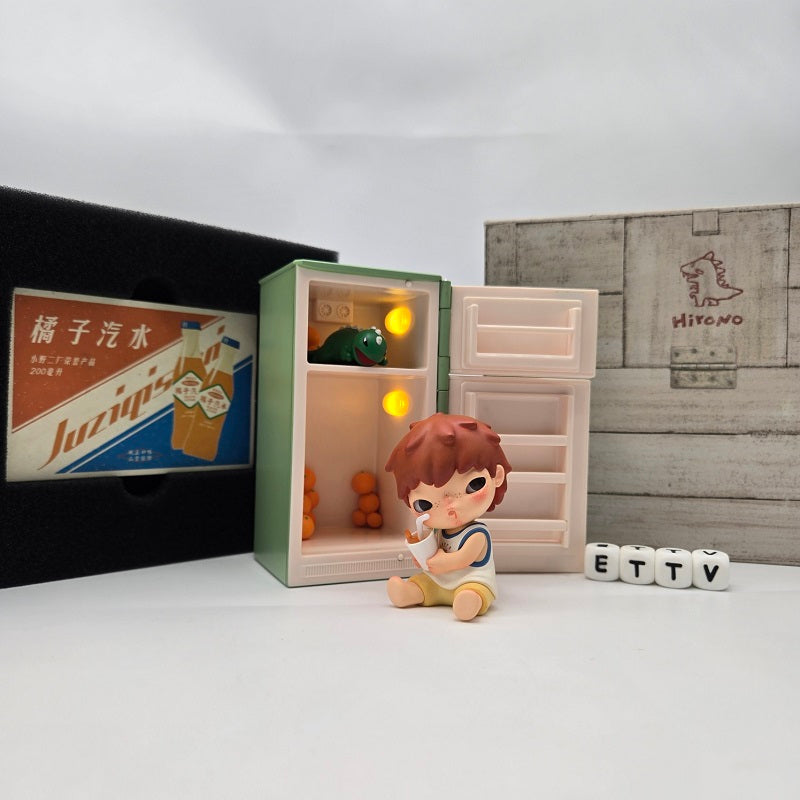 POPMART Hirono Orange Soda PTS Exclusive – Artist Signed on Refrigerator