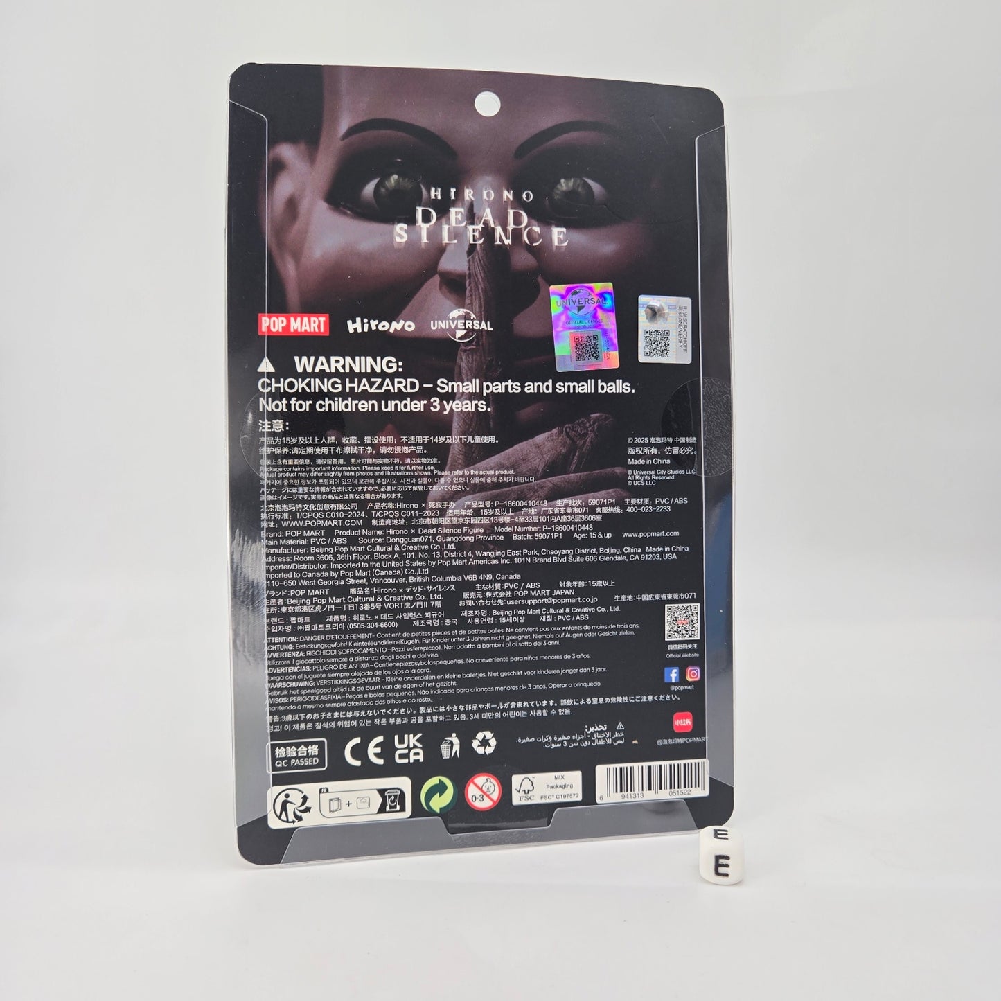 POPMART Hirono × Dead Silence Figure Blister Pack, Sealed NEW
