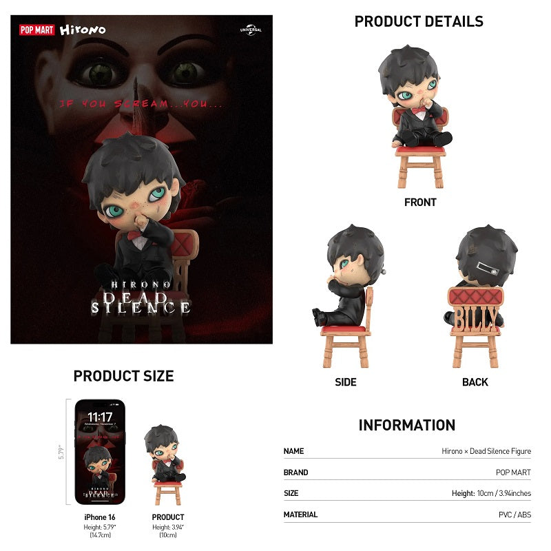 POPMART Hirono × Dead Silence Figure Blister Pack, Sealed NEW