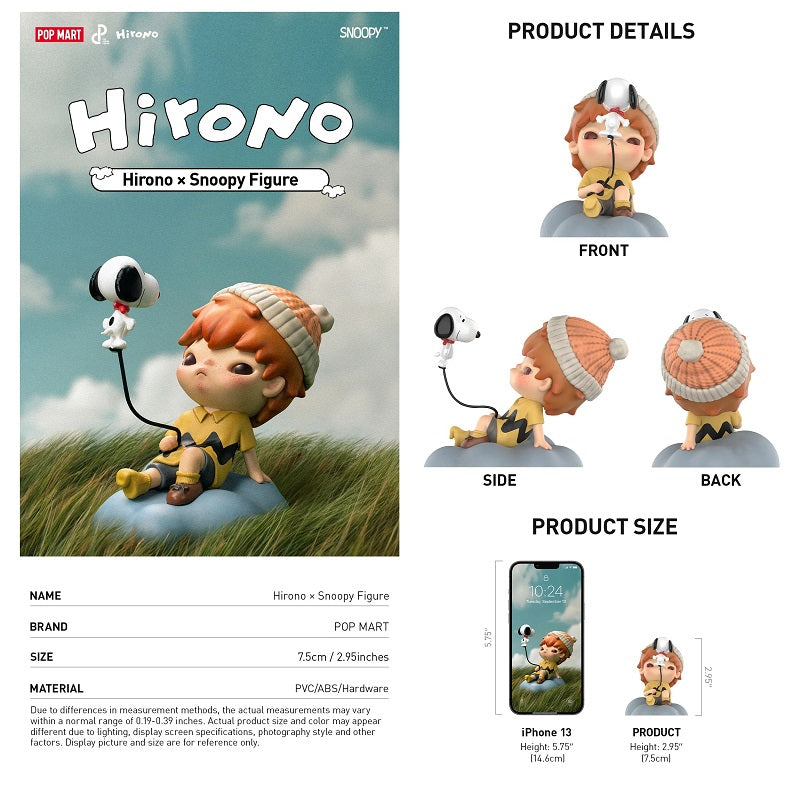POPMART Hirono × Snoopy Figure Blister Pack, Sealed NEW