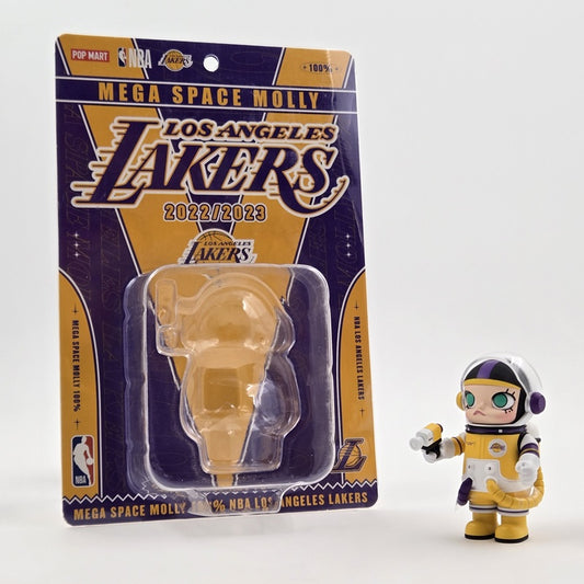 POPMART MEGA SPACE MOLLY Lakers NBA 100% Signed Kenny Wong PTS Beijing w/ COA
