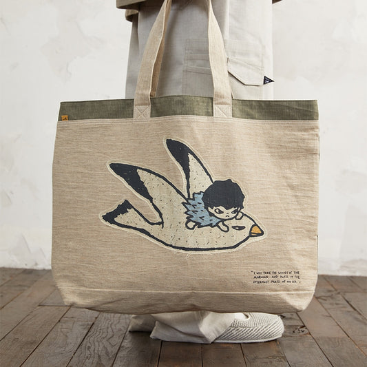 POPMART Hirono Living Wild Flying Bird Tote Bag Limited Edition (Beige) NEW