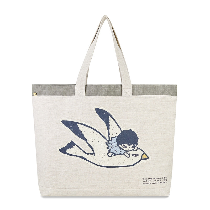 POPMART Hirono Living Wild Flying Bird Tote Bag Limited Edition (Beige) NEW