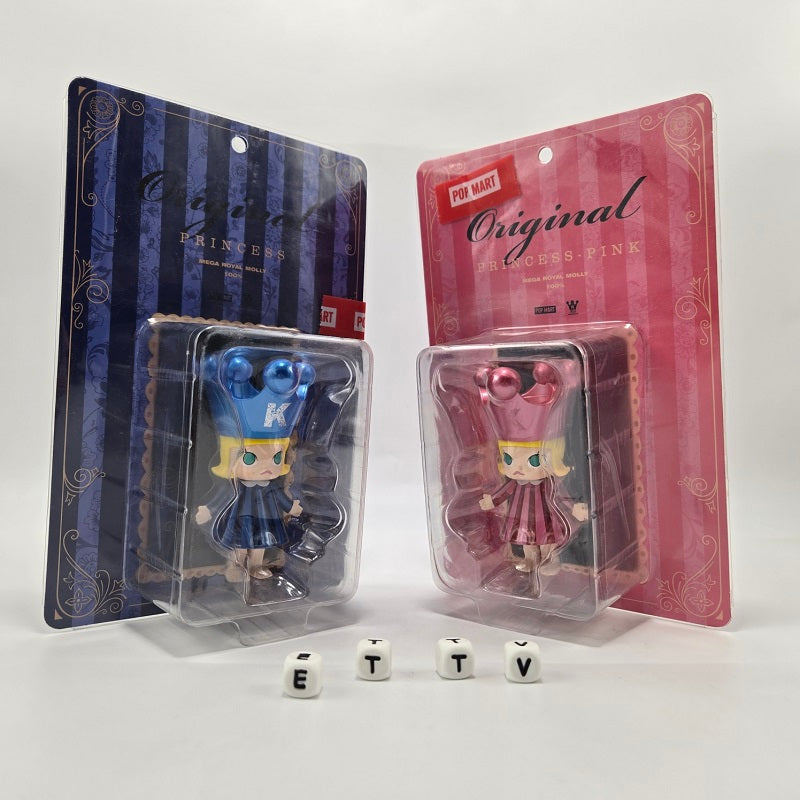 POPMART MEGA Royal Molly 100% Original Princess Figures Set (Pink, Blue) 2pc, NEW