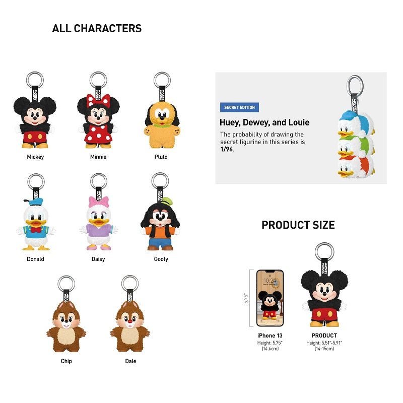 POP MART Mickey Family Cute Together Keychain Series, NEW