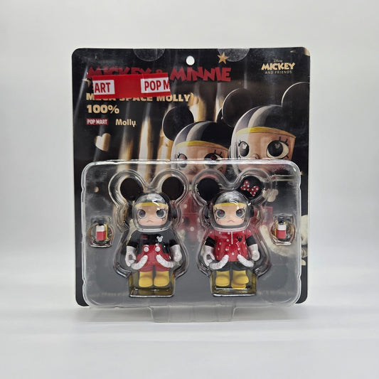 POPMART MEGA Space Molly 100% Mickey & Minnie Set (Limited Edition) Blister Pack, NEW