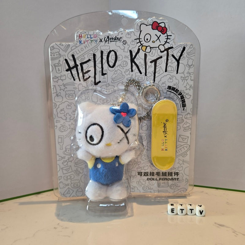 Sanrio Miniso Hello Kitty x Andre Skateboard Doll Pendant China Exclusive – New