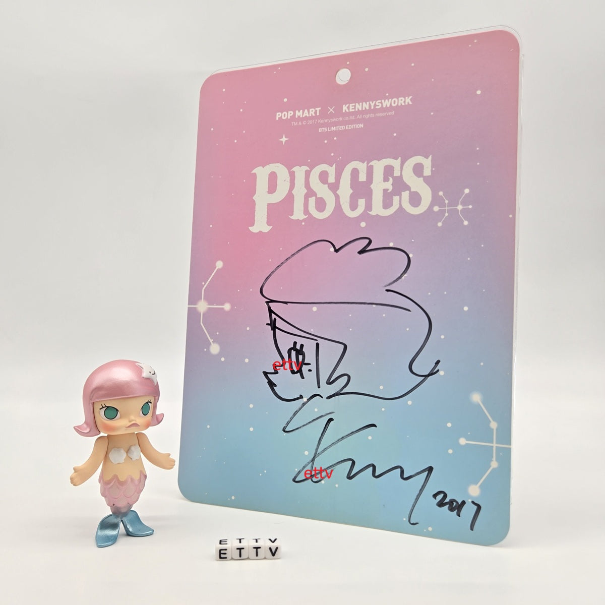 POP MART Molly Pisces BTS 2017 Limited Edition Signed + Remarque w/ COA